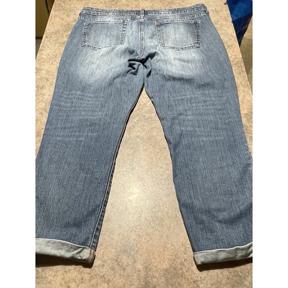 Gap Jeans Women's Boyfriend High Rise Crop Blue Stretch Denim Capri Sz. 18/34R - Picture 5 of 8